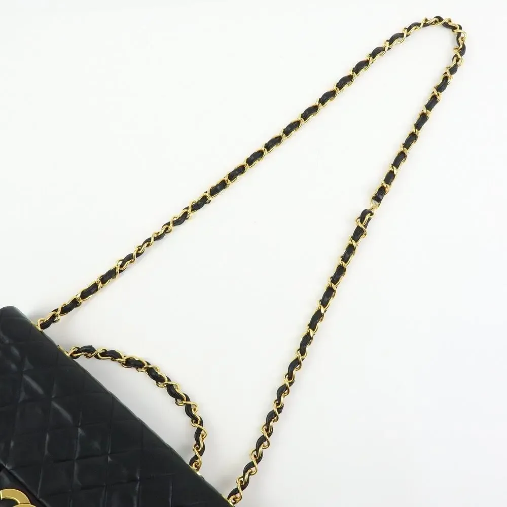 Chanel Matelasse Lambskin Jumbo 34 Flap Bag Black